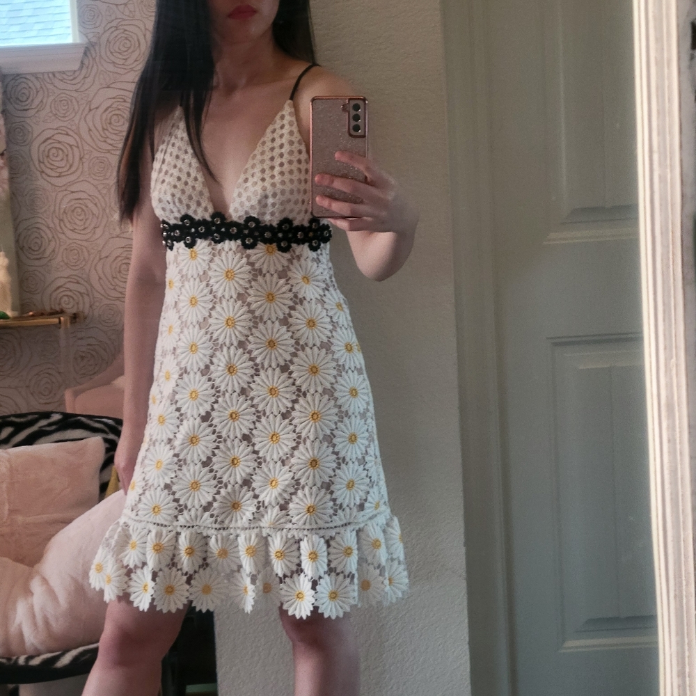 Allen Schwartz mini floral embroidery dress